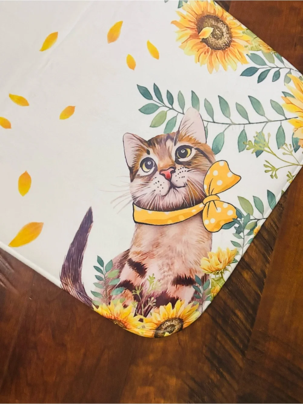 ADORABLE FUN 16pc Cat & Sunflower Bathroom Set